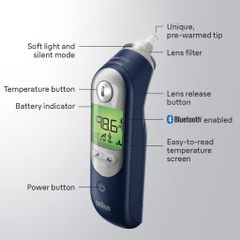 Nhiệt Kế Điện Tử Đo Tai Braun ThermoScan® 7+ Connect Digital, Braun IRT6575