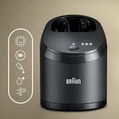 Trạm Sạc Và Làm Sạch Máy Cạo Râu Braun Series 8, 9 - Thiết Bị Chính Hãng, Công Suất 12V, Chức Năng Rửa Tiện Lợi