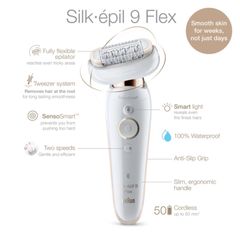 Máy cạo lông cho nữ Braun Silk-épil 9 Flex SES 9300 - Thiết bị tẩy lông hiệu quả, làm sạch vùng kín, công nghệ Micro-Grip 289830