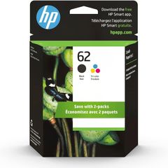 Mực Máy In HP 62 Đen, Ba màu [2 hộp] | Hoạt động với HP ENVY 5540, 5640, 5660, 7640 Series...
