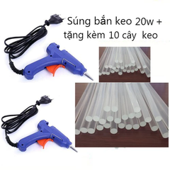 COMBO Súng Bắn Keo 20W - Tặng 10 Cây Keo Nến - Dụng Cụ Nghệ Thuật Handmade Tiện Dụng cho DIY