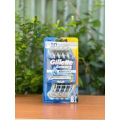 Set 8 Dao Cạo Râu Gillette Sensor 3 Comfort - Dao Cạo 3 Lưỡi Titanium, Kiểm Soát Cao Su, Lướt Mượt, An Toàn Cho Da
