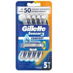 Set 8 Dao Cạo Râu Gillette Sensor 3 Comfort - Dao Cạo 3 Lưỡi Titanium, Kiểm Soát Cao Su, Lướt Mượt, An Toàn Cho Da