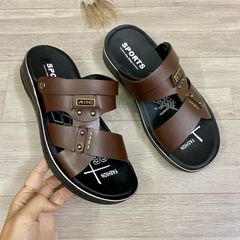 Dép Da Nam Cao Cấp ABC Fashion - Sandal êm chân, đế cao su non chống trơn, tiện lợi cho nam trung niên
