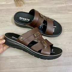 Dép da nam quai ngang cao cấp ABC Fashion - Sandal êm chân, đế cao su non chống trơn, thời trang dễ phối đồ