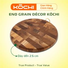 Thớt GhépCaro End Grain Décor KŌCHI - Thớt gỗ Cao Cấp - Thớt gỗ kháng khuẩn - Không hóa chất - Kích Thước lên đến 40 cm