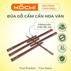 Bộ 10 Đôi Đũa Gỗ Cẩm Cấn Chính Hãng Kochi - Đũa Gỗ Tự Nhiên Cao Cấp Không Hóa Chất, An Toàn cho Sức Khỏe Gia Đình
