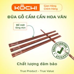 Bộ 10 Đôi Đũa Gỗ Cẩm Cấn Chính Hãng Kochi - Đũa Gỗ Tự Nhiên Cao Cấp Không Hóa Chất, An Toàn cho Sức Khỏe Gia Đình