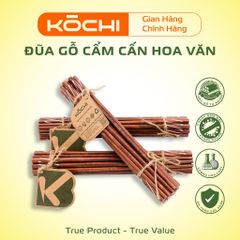 Bộ 10 Đôi Đũa Gỗ Cẩm Cấn Chính Hãng Kochi - Đũa Gỗ Tự Nhiên Cao Cấp Không Hóa Chất, An Toàn cho Sức Khỏe Gia Đình