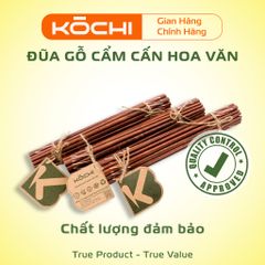 Bộ 10 Đôi Đũa Gỗ Cẩm Cấn Chính Hãng Kochi - Đũa Gỗ Tự Nhiên Cao Cấp Không Hóa Chất, An Toàn cho Sức Khỏe Gia Đình