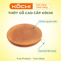 Thớt Gỗ Xà Cừ KŌCHI Tròn Nhiều Kích Thước - Dày 2.5cm - Gỗ Nguyên Tấm, Không lên dăm, Chống Nứt, Không Hóa Chất, Dụng Cụ Nhà Bếp Cao Cấp