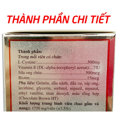 Viên uống L-Cystine ROXTECH bổ sung Biotin hỗ trợ tóc chắc khỏe, mọc tóc, giảm gãy rụng - 60 viên cho mái tóc hoàn hảo.