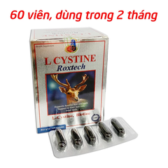 Viên uống L-Cystine ROXTECH bổ sung Biotin hỗ trợ tóc chắc khỏe, mọc tóc, giảm gãy rụng - 60 viên cho mái tóc hoàn hảo.