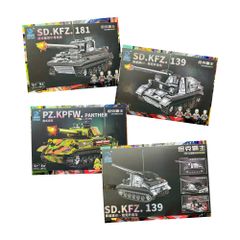 Bộ Lắp Ráp Mô Hình Xe Tăng KY7216 - SD.KFZ 181, SD.KFZ 139, PZ.KPFW PANTHER - Đồ Chơi Lego Sáng Tạo Cho Trẻ Em 6 Tuổi Trở Lên