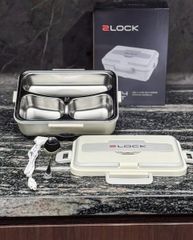 Hộp cơm giữ nhiệt điện 3 ngăn inox 2LOCK Korea - Dung tích 900ml, chất liệu an toàn, dễ vệ sinh, lý tưởng cho bữa ăn nhanh 20-120°C