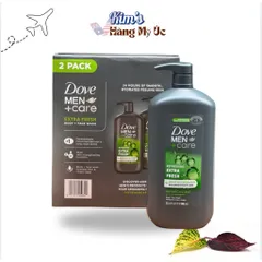 Sữa Tắm và Rửa Mặt Cho Nam Dove Men Care Extra Fresh 946ml - Dưỡng Ẩm, Kháng Khuẩn, Công Nghệ MicroMoisture