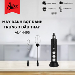 Máy Đánh Bọt Đánh Trứng Alizz AL-14495 - 3 Đầu Thay Đổi, Đa Năng, Thiết Kế Gọn Nhẹ, Phù Hợp Nấu Ăn và Pha Chế Tại Nhà