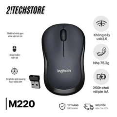Chuột Không Dây Logitech M220 Silent - Chuột Văn Phòng Giá Rẻ, Độ Nhạy Cao 1200 DPI, Kết Nối USB, Giảm Tiếng Ồn 90% - Bảo Hành 12 Tháng