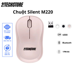 Chuột Không Dây Logitech M220 Silent - Chuột Văn Phòng Giá Rẻ, Độ Nhạy Cao 1200 DPI, Kết Nối USB, Giảm Tiếng Ồn 90% - Bảo Hành 12 Tháng