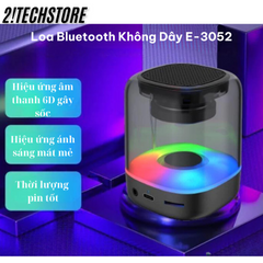 Loa Bluetooth Không Dây E-3052 Âm Thanh Siêu Trầm 3W - Âm Nhạc Lôi Cuốn, Thời Gian Nghe Lâu - Phụ Kiện Di Động Cho Mọi Không Gian