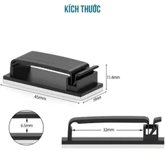 Nẹp Dây Điện Dán Tường Siêu Dính - Kẹp Giữ Dây Cáp Gọn Gàng, Chống Rối Cho Không Gian Sống và Làm Việc Thẩm Mỹ
