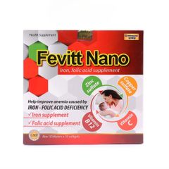 Viên uống bổ máu Fevitt Nano - Hỗ trợ bổ sung Sắt hữu cơ, Acid Folic cho người thiếu máu, da xanh xao - 100 viên viên uống sức khỏe