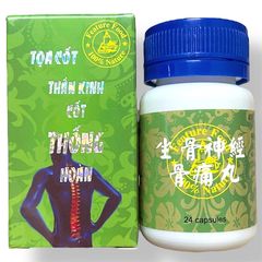 Viên uống đau nhức xương khớp Toạ cốt thần kinh cốt thống hoàn hỗ trợ thấp khớp, thần kinh toạ, thần kinh liên sườn, mỏi gối, đau cổ vai gáy, gai cột sống - Hộp 24 Viên Xuất Xứ Malaysia - Mã 1494