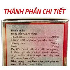 Viên uống L-Cystine ROXTECH (vàng) bổ sung Biotin hỗ trợ khỏe tóc, mọc tóc, giảm gãy rụng tóc - 60 viên