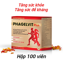 Vitamin tổng hợp và khoáng chất Phagelvit Plus ROXTECH - Bổ sung sức khỏe, tăng cường sức đề kháng - Hộp 100 viên