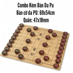 Bộ Cờ Tướng Gỗ Hamlock Đỏ 47mm Khắc Nổi Viền Hoa Văn - Đồ Chơi Giải Trí Truyền Thống Cho Gia Đình