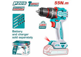 Thân máy khoan búa không chổi than Total TIDLI205581 - Máy khoan đa năng 20V, mạnh mẽ, bền, và linh hoạt cho gỗ, kim loại, tường