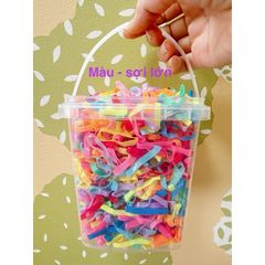 Xô Dây Thun Cột Tóc Đàn Hồi Dùng Một Lần - Kích Thước Trung & Lớn Cho Mẹ Và Bé, Phụ Kiện Tóc Thời Trang