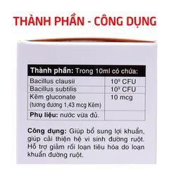 Men vi sinh Enterbacillus Extra EUCARE - Hỗ trợ tiêu hóa, giảm táo bón và tiêu chảy - 20 ống bổ sung lợi khuẩn và kẽm
