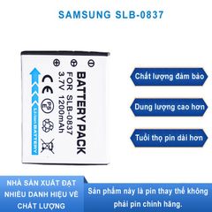 Pin Máy Ảnh Samsung SLB-0837 - Pin Lithium Chính Hãng Cho Digimax i5, i6, L73, L50, L60, NV3, NV5, NV7 - Bảo Vệ Thông Minh, Dung Lượng Cao