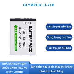 Pin Máy Ảnh Lithium Li-70B cho Olympus FE-4020, FE-4040, D-705, D-710 - Dung lượng cao, Bảo vệ thông minh, Lưu trữ lâu dài
