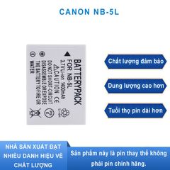 Pin máy ảnh Canon NB-5L 3.7V 1400mAh - Phụ kiện cho Canon PowerShot S95, S100, SX200, IXUS 800IS, 850IS, 860IS