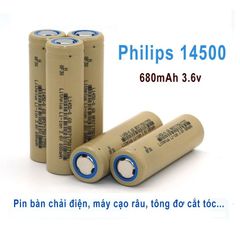 Pin Sạc Philips 14500 3.6V 680mAh - Dành cho Bàn Chải Đánh Răng, Tông Đơ, Máy Cạo Râu - Hiệu Suất Cao và Bền Bỉ