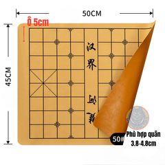 Thảm Chơi Cờ Tướng Hai Mặt - Kích Thước #50 #60 #70, Chất Liệu Da PU, Bàn Cờ Thông Minh Không Kèm Quân Cờ