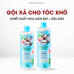 Dầu Gội Xả Balea Natural Beauty Nội Địa Đức - Chiết Xuất Hoa Dâm Bụt & Sữa Dừa Tăng Cường Ẩm Cho Tóc Khô Xơ, Chẻ Ngọn