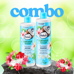 Dầu Gội Xả Balea Natural Beauty Nội Địa Đức - Chiết Xuất Hoa Dâm Bụt & Sữa Dừa Tăng Cường Ẩm Cho Tóc Khô Xơ, Chẻ Ngọn