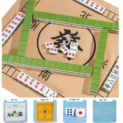 Combo 144 Quân Bài Mạt Chược Size #30 Kèm Phụ Kiện - Cờ Mahjong Chất Liệu Nhựa Melamin, Đồ Chơi Sưu Tầm Giải Trí Thú Vị