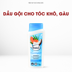 Dầu Gội Balea Đức - Dưỡng Ẩm Cho Tóc Khô & Da Đầu Gàu, Chiết Xuất Dừa & Đu Đủ, Vitamin B3/B5, Vegan, Tóc Mềm Mượt, Sáng Bóng
