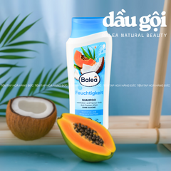 Dầu Gội Balea Đức - Dưỡng Ẩm Cho Tóc Khô & Da Đầu Gàu, Chiết Xuất Dừa & Đu Đủ, Vitamin B3/B5, Vegan, Tóc Mềm Mượt, Sáng Bóng