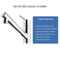 Bộ Vòi Rửa Takagi JY100BN - Vòi Rửa Tiện Lợi, Thiết Kế Hiện Đại, Chất Lượng Nhật Bản, Tiết Kiệm Nước và Dễ Dàng Sử Dụng