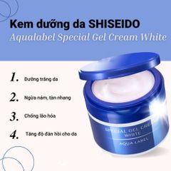 Kem Dưỡng Da Shiseido Aqualabel Special Gel Cream 5 Trong 1 - Chống Nám, Tàn Nhang, Cấp Ẩm, Ngừa Nếp Nhăn, Dành Cho Da Khô, Không Đều Màu