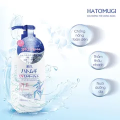 Sữa Dưỡng Thể Ban Đêm Hatomugi Hạt Ý Dĩ Nhật Bản 400ml - Dưỡng ẩm, Làm Trắng Da, Chỉ Số Chống Nắng SPF 31 PA+++