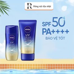 Kem chống nắng Nivea UV Deep Protect & Care Nhật Bản SPF50+ PA+++ - Bảo vệ da hiệu quả, dưỡng ẩm và làm sáng da tự nhiên
