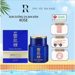 Kem Dưỡng Da Ban Đêm Kose Sekkisei Cream Excellent 50g - Chăm Sóc Da Chuyên Sâu, Cung Cấp Độ Ẩm, Phục Hồi Da Khỏe Mạnh, Xuất Xứ Nhật Bản