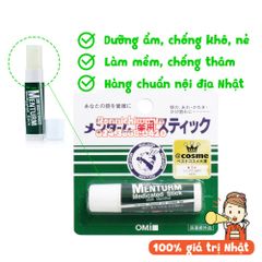 Son Dưỡng Môi Omi Menturm Nhật Bản - Giữ ẩm, Chống Nẻ Môi, Vitamin E, Tinh Dầu Bạc Hà, Dưỡng Môi Mềm Mại, Chăm Sóc Sắc Đẹp