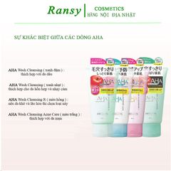 Sữa rửa mặt AHA Wash Cleansing Nhật Bản triết xuất trái cây loại bỏ dầu thừa , làm mềm da ( Nội địa Nhật Bản )